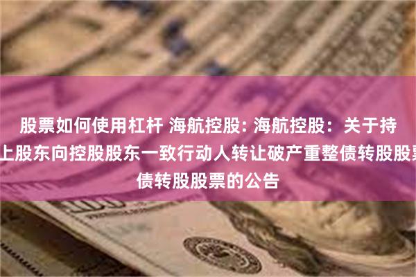 股票如何使用杠杆 海航控股: 海航控股:关于持股5%以上股东向控股股东一致行动人转让破产重整债转股股票的公告