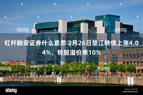 杠杆融资证券什么意思 2月26日楚江转债上涨4.04%，转股溢价率10%