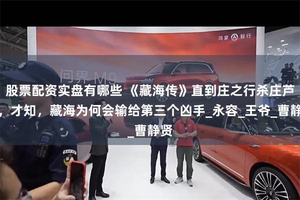 股票配资实盘有哪些 《藏海传》直到庄之行杀庄芦隐，才知，藏海为何会输给第三个凶手_永容_王爷_曹静贤