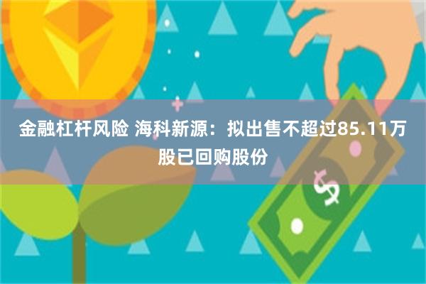 金融杠杆风险 海科新源：拟出售不超过85.11万股已回购股份