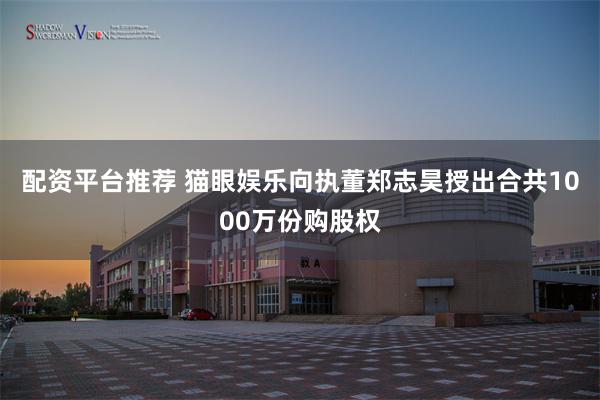 配资平台推荐 猫眼娱乐向执董郑志昊授出合共1000万份购股权