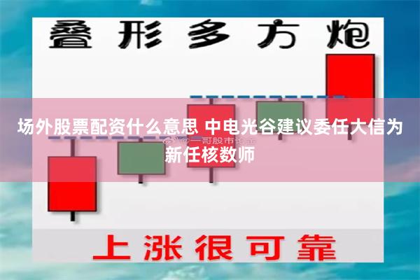 场外股票配资什么意思 中电光谷建议委任大信为新任核数师