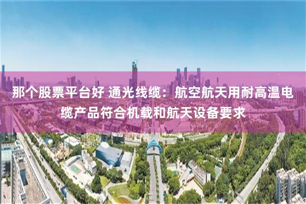 那个股票平台好 通光线缆：航空航天用耐高温电缆产品符合机载和航天设备要求