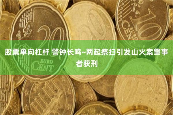 股票单向杠杆 警钟长鸣~两起祭扫引发山火案肇事者获刑
