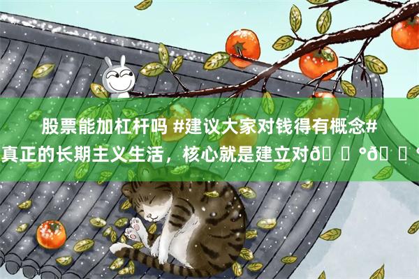 股票能加杠杆吗 #建议大家对钱得有概念# 真正的长期主义生活，核心就是建立对💰💰