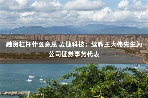 融资杠杆什么意思 麦捷科技：续聘王大伟先生为公司证券事务代表