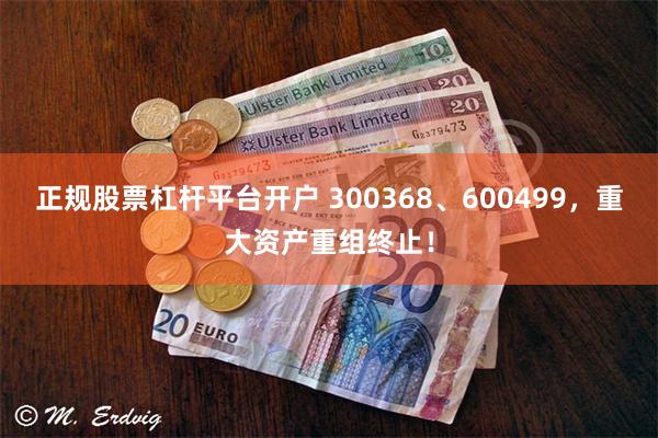 正规股票杠杆平台开户 300368、600499，重大资产重组终止！