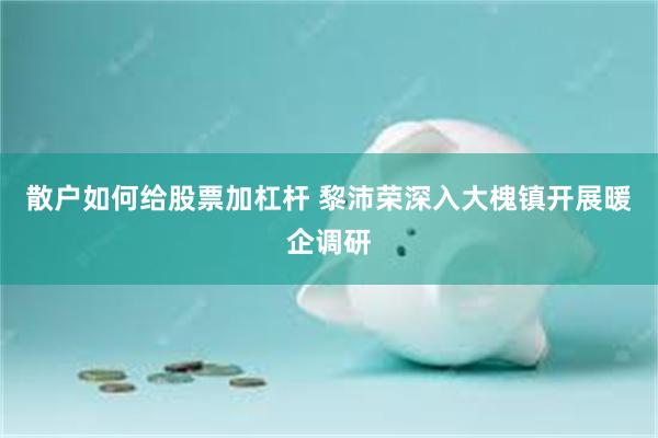 散户如何给股票加杠杆 黎沛荣深入大槐镇开展暖企调研